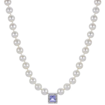 14KW Freshwater Pearl, Tanzanite, & Diamond Pearl Strand w/ 0.12 ctw Dia.